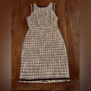 J. Crew Navy & White Tweed A-Line Dress